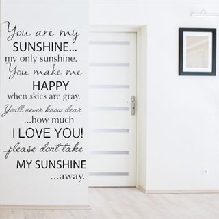 Wandsticker mit englischem Text "You are my Sunshine"