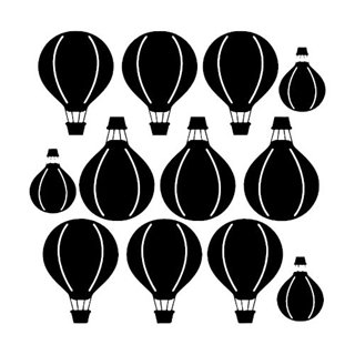 Wandsticker mit 12 Stk. Luftballons