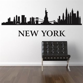 Ein Wandtattoo mit einem Stadtbild von New York