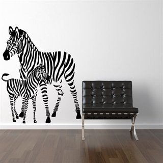 Wandsticker mit Zebra mit Fohlen