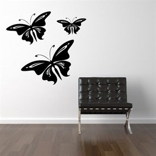 Wandsticker mit 3 großen Schmetterlingen