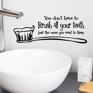 Wandsticker fürs Badezimmer mit Brush all your teeth