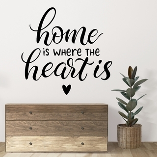 Wandtattoo mit englischem Text Home is where the heart is