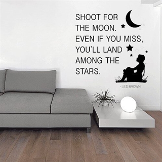 Hoot for the Moon Wandtattoo mit Spruch