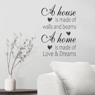 Wandsticker mit dem Text A Home is made of Love