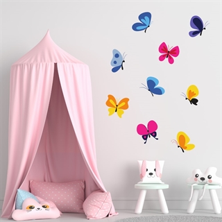 Bunte Schmetterlinge - Wandtattoo mit vielen schönen, leuchtenden Farben. Wählen Sie selbst, wie Sie sie im Raum platzieren.