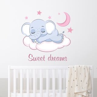 Süße Träume mit elefantenrosa Design - Wandsticker