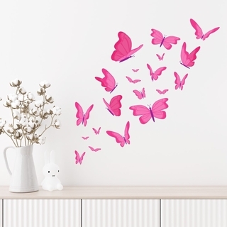 Wunderschöne Wandtattoos mit Schmetterlingen in Rosatönen