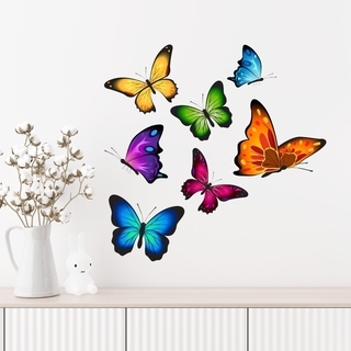Einzigartige, schöne und sehr farbenfrohe Schmetterlings-Wandaufkleber