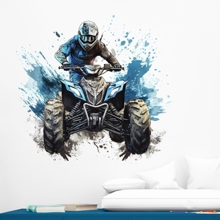 Cooler Wandaufkleber mit einer vierrädrigen Motocross-Maschine