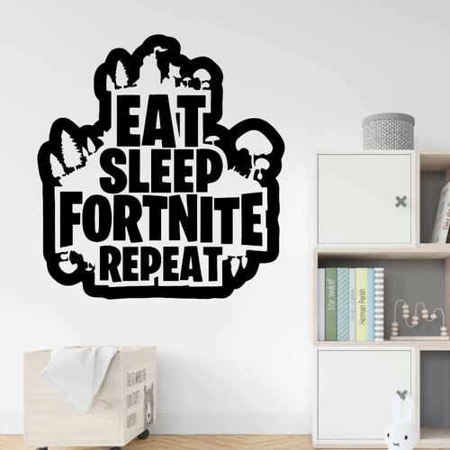 Fortnite-Text „Eat, Sleep, Fortnite Repeat “-Wandaufkleber