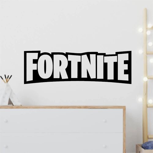 Text mit dem Fortnite-Wandaufkleber für das Spielzimmer