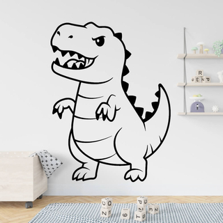Wütender, aber auch süßer Dinosaurier als Wandtattoo für Kinderzimmer