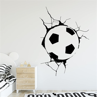 Ein Wandsticker mit einem Fußball, der an der Wand klebt!