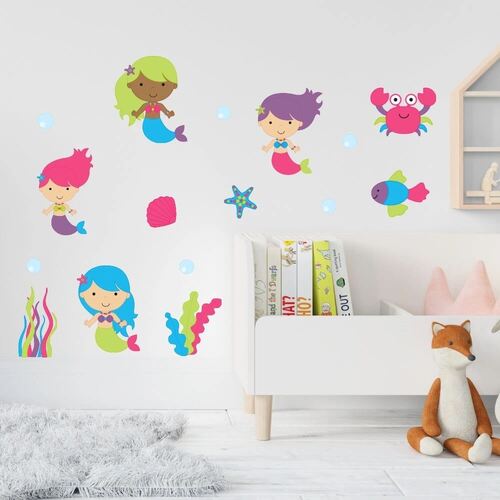 printet wallstickers med wallstickers havfruer