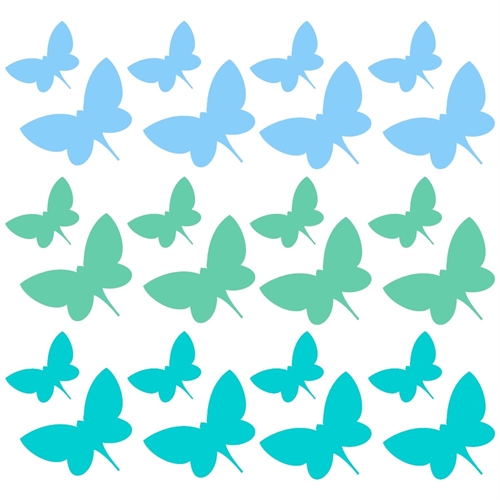 Schmetterlinge multicolor - Wandtattoo in Türkis, Mint Hellblau