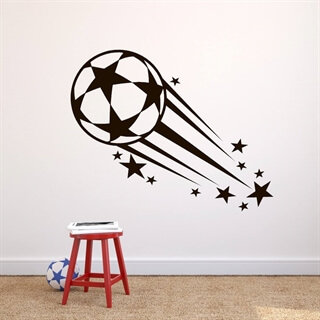 Ein Fußball, der eine Sternschnuppe fängt Wandsticker