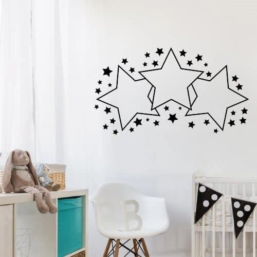 Wallstickers med store flotte stjerner - Få dem i mange forskellige farver