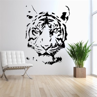 Wandtattoo mit Motiv eines großen, schönen Tigerkopfes