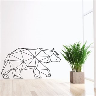 Großer Wandaufkleber mit geometrischem Bären