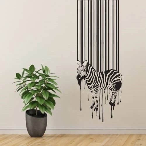 Wandtattoo mit Zebra und Barcode